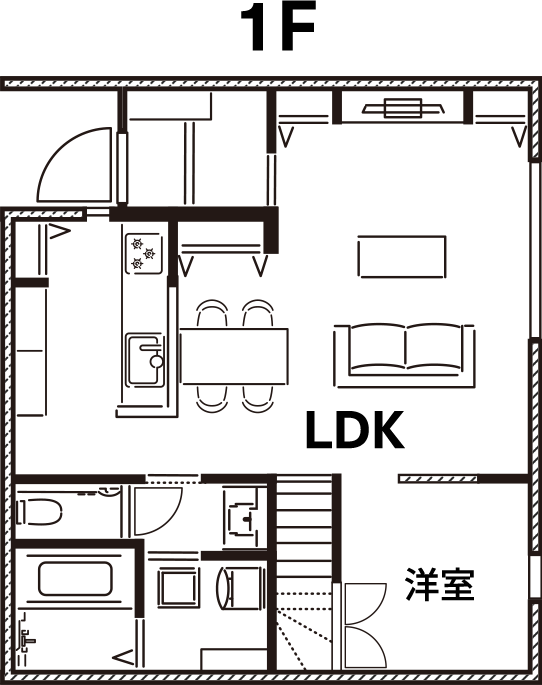 京良城町モデルハウス 1F 間取り図
